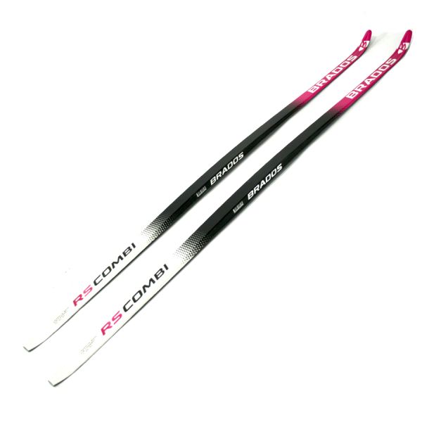 Беговые лыжи STC Brados RS Combi JR без насечек, черный/розовый, 164 см
