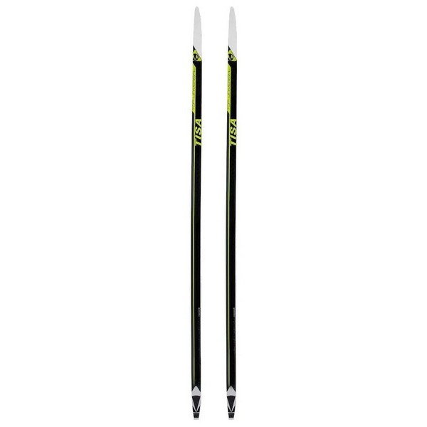Беговые лыжи Tisa Top Universal N90622V без насечек черный/белый/желтый, 199 см