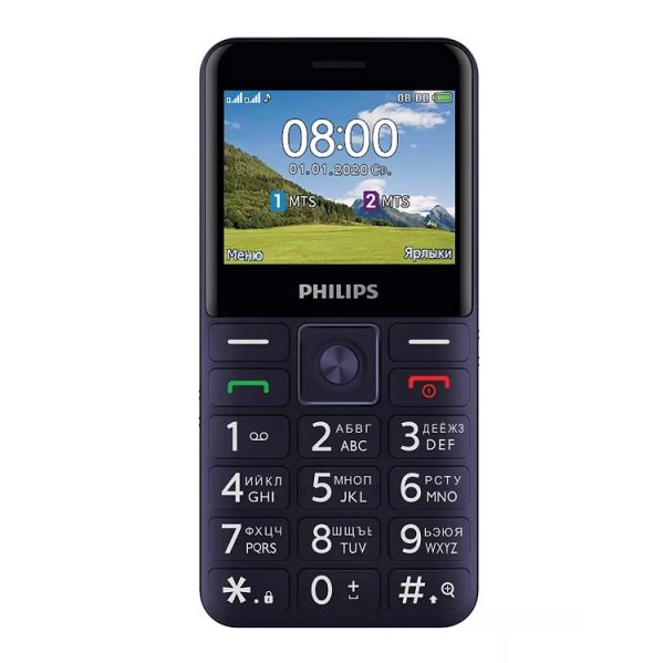 Сотовый телефон Philips Xenium E207 синий 32 Мб